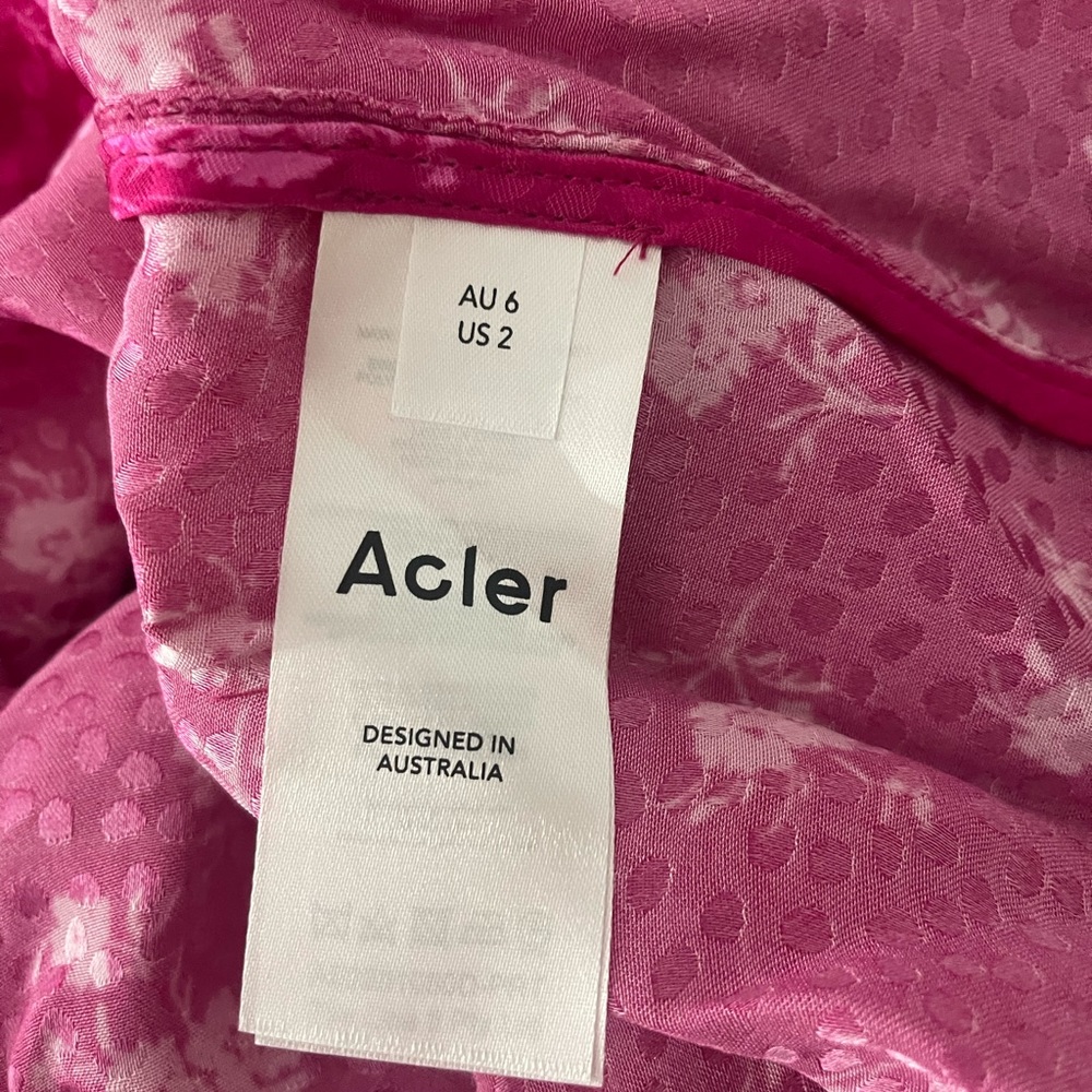 NWT Acler Evanston Satin Sheen Wrap Mini Dress Sz 2 Valentines Date Gift Party - Picture 15 of 16